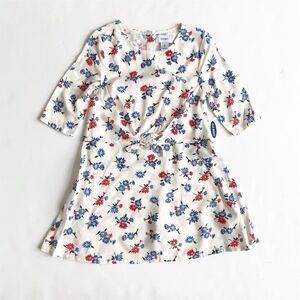 Old Navy NWT red/blue floral front tie dress 4T